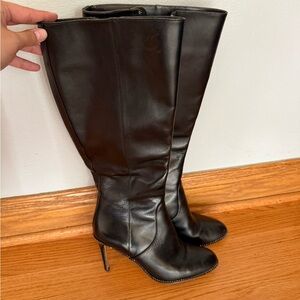 Coach Black Leather Heeled Boots